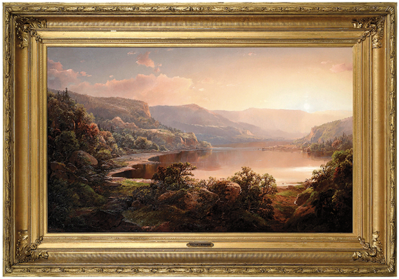Sunset by William Sonntag (1822-1900), a 32" x 50" (sight size) oil on canvas, sold to a New York dealer on the phone for $39,360 (est. $15,000/20,000).