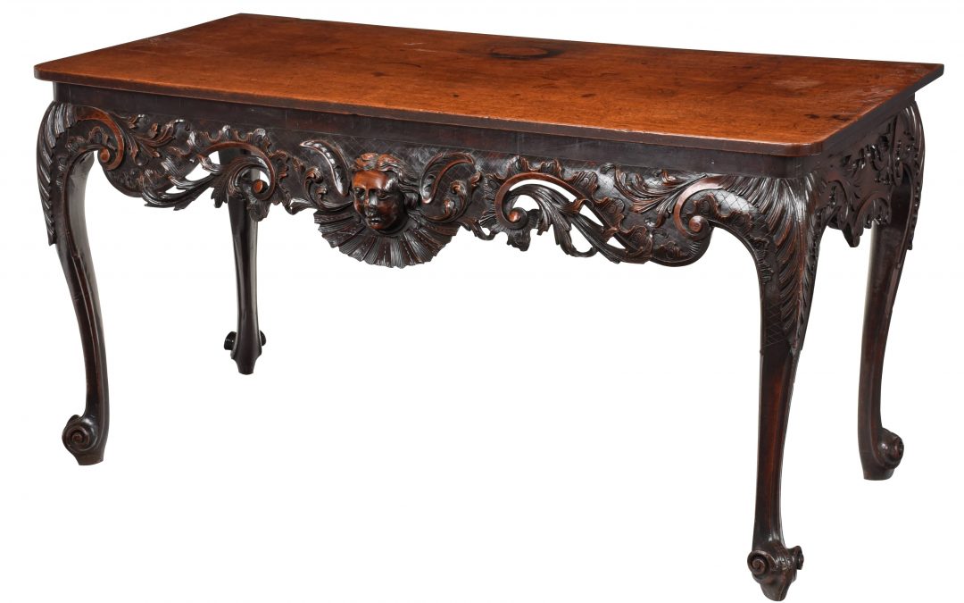 Rare Irish George II Carved Mahogony Side Table