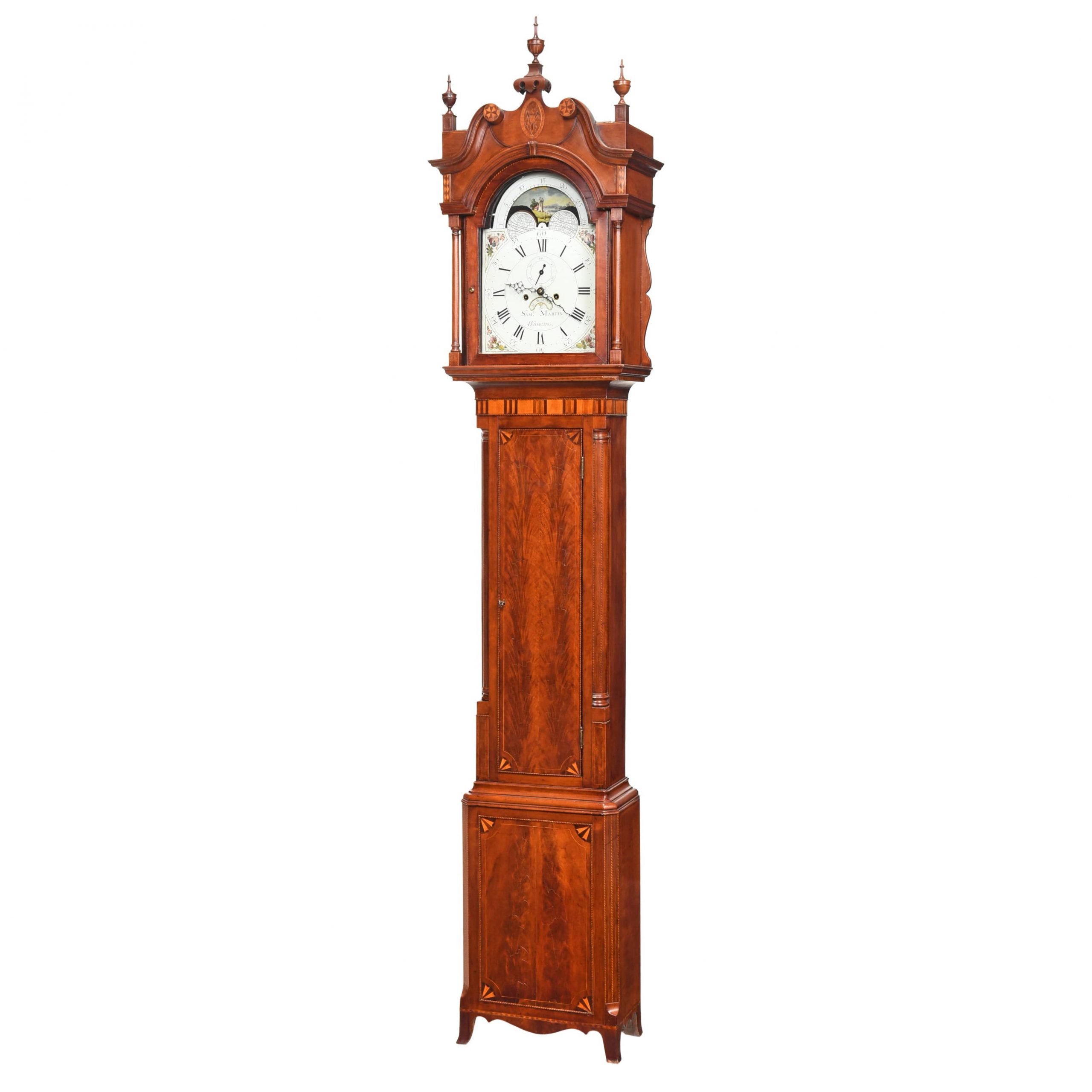 Important Virginia Federal Patriotic Tall Case Clock