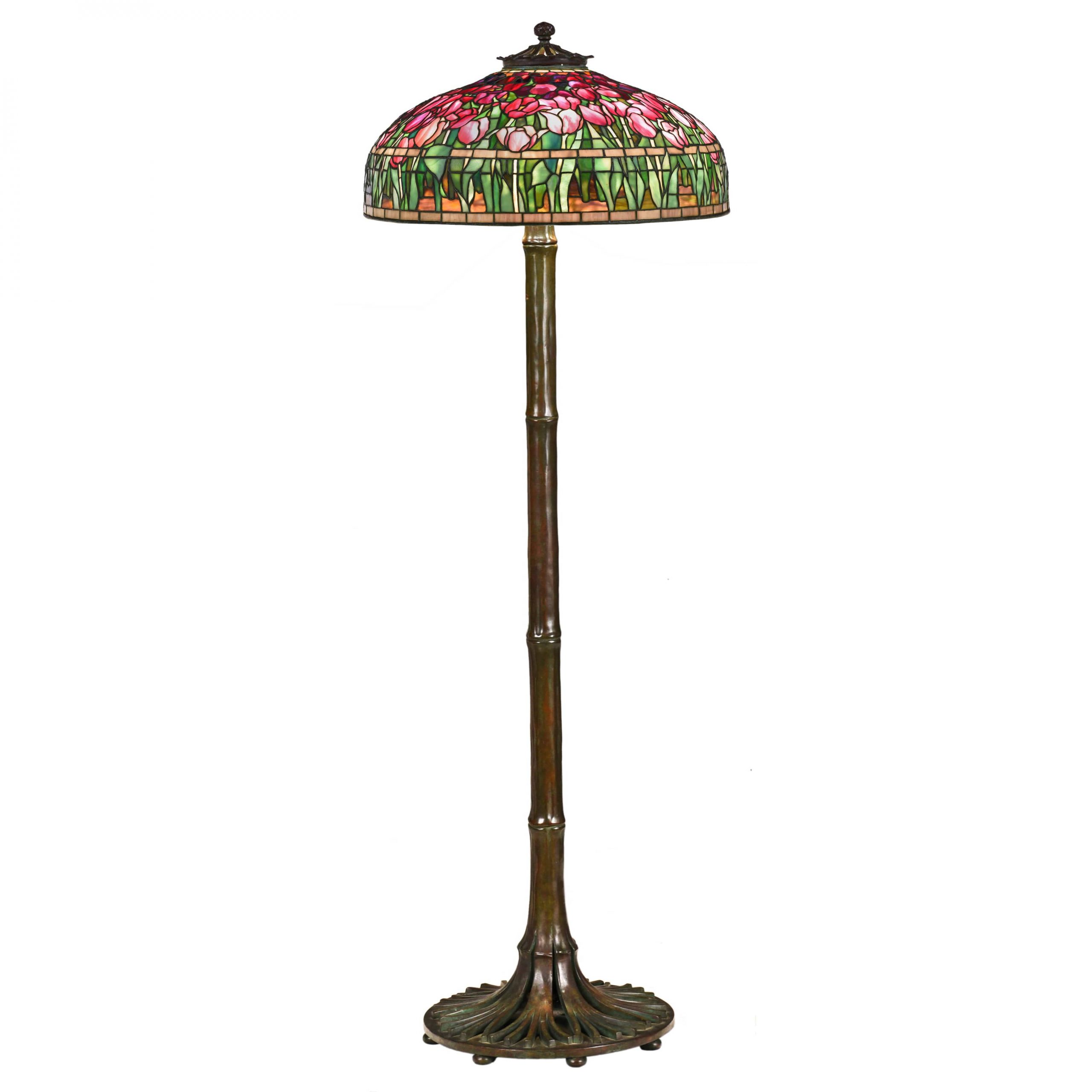 Fine Tiffany & Co. Tulip and Bamboo Floor Lamp