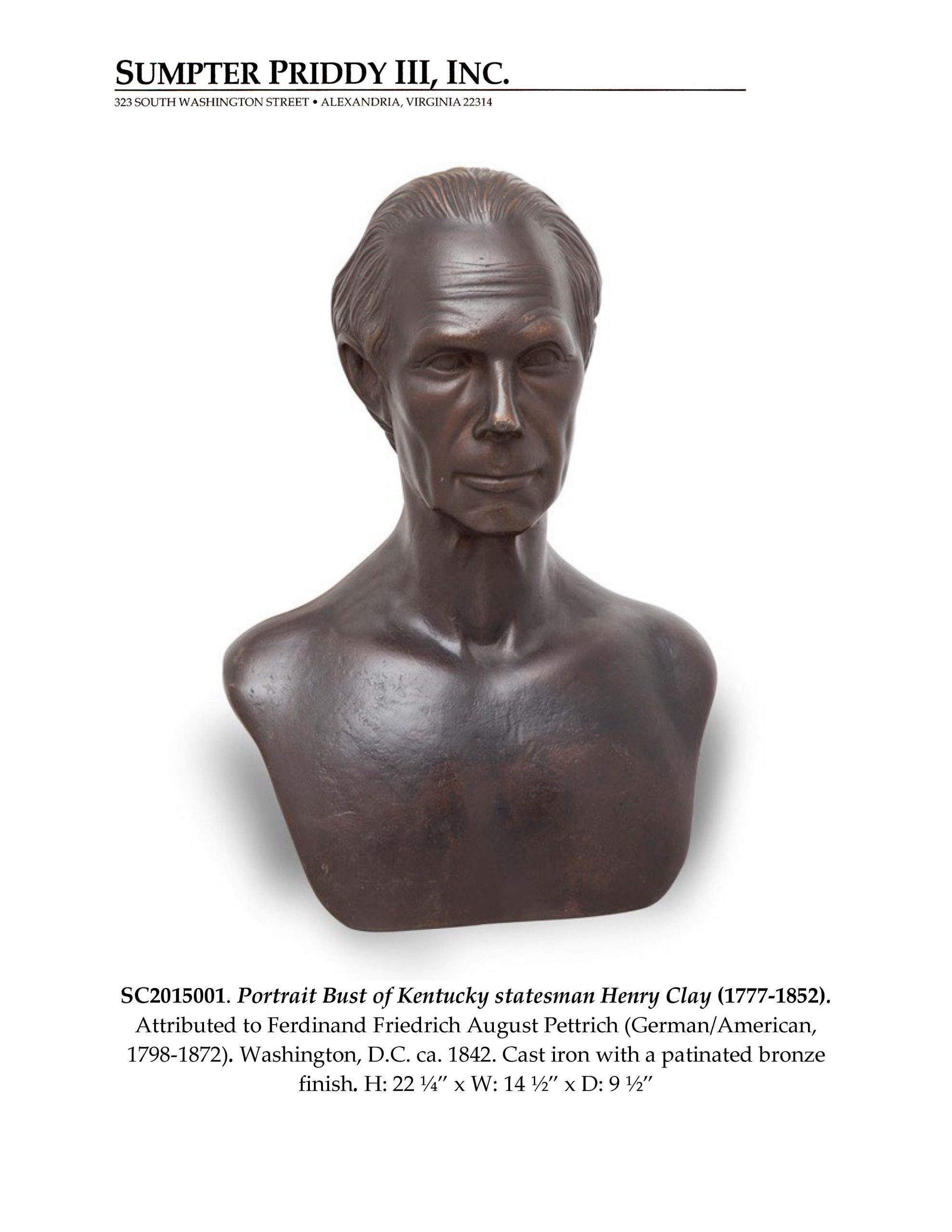 Ferdinand Pettrich, Portrait of Henry Clay | October 23, 2023