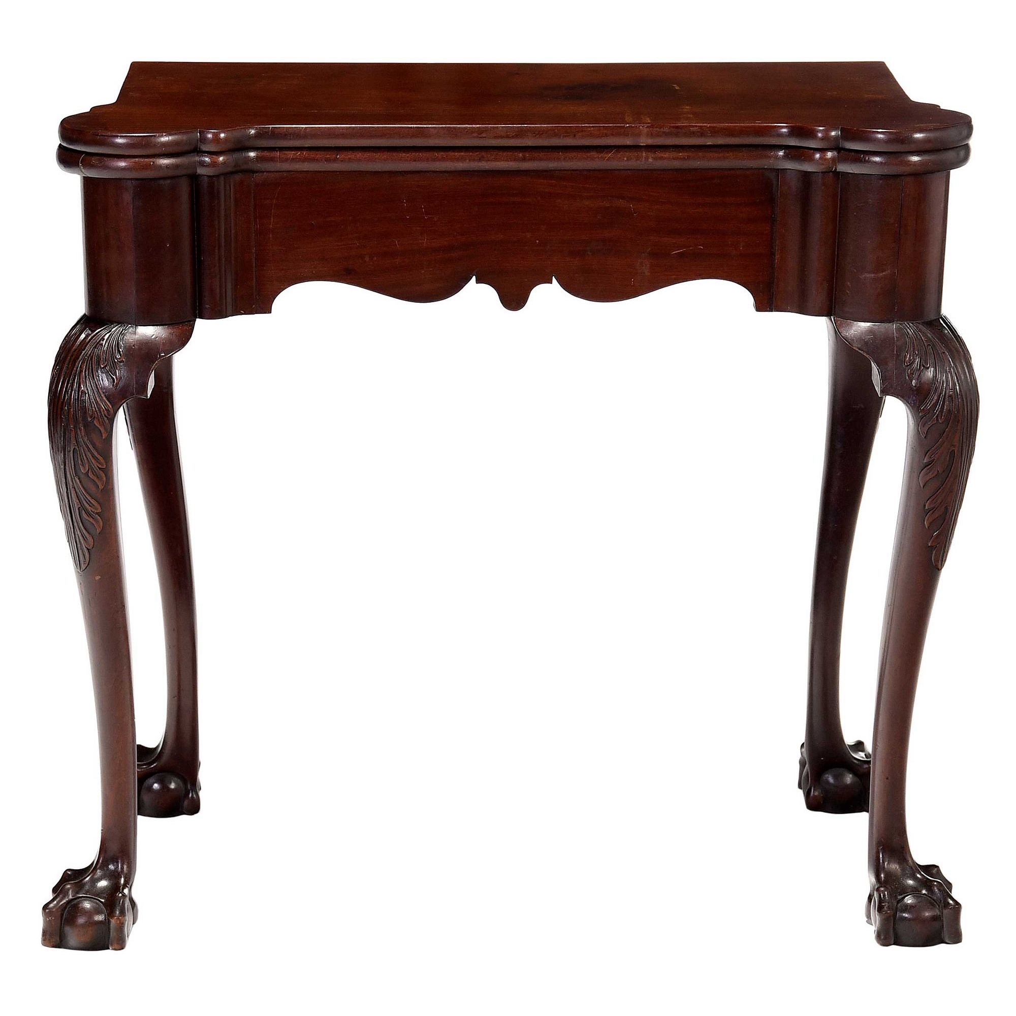 Fine and Rare Philadelphia Chippendale Carved and Figured Mahogany Turret Top Games Table