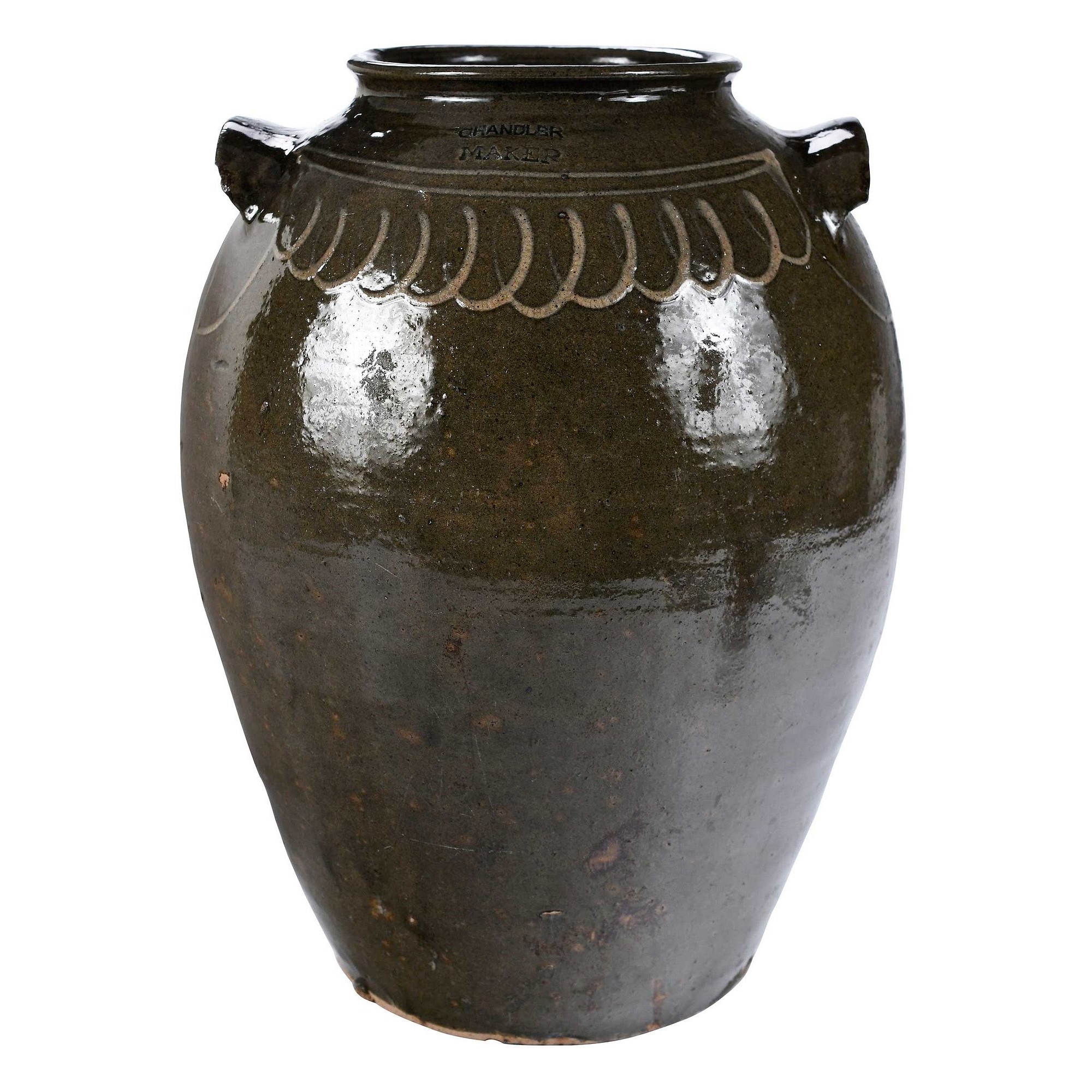 Large Important Thomas Chandler Edgefield South Carolina Stoneware Jar