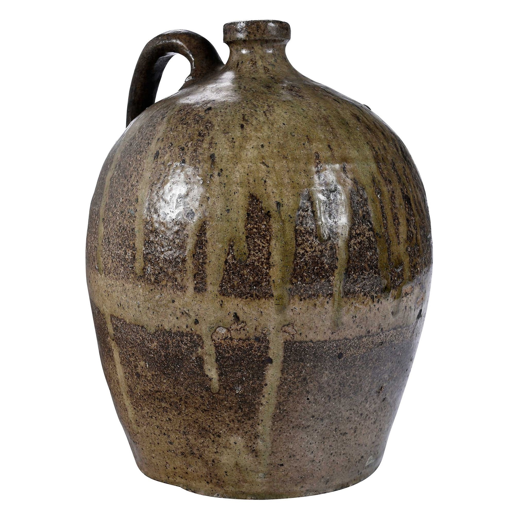  Unusually Glazed South Carolina Attributed Stoneware Jug