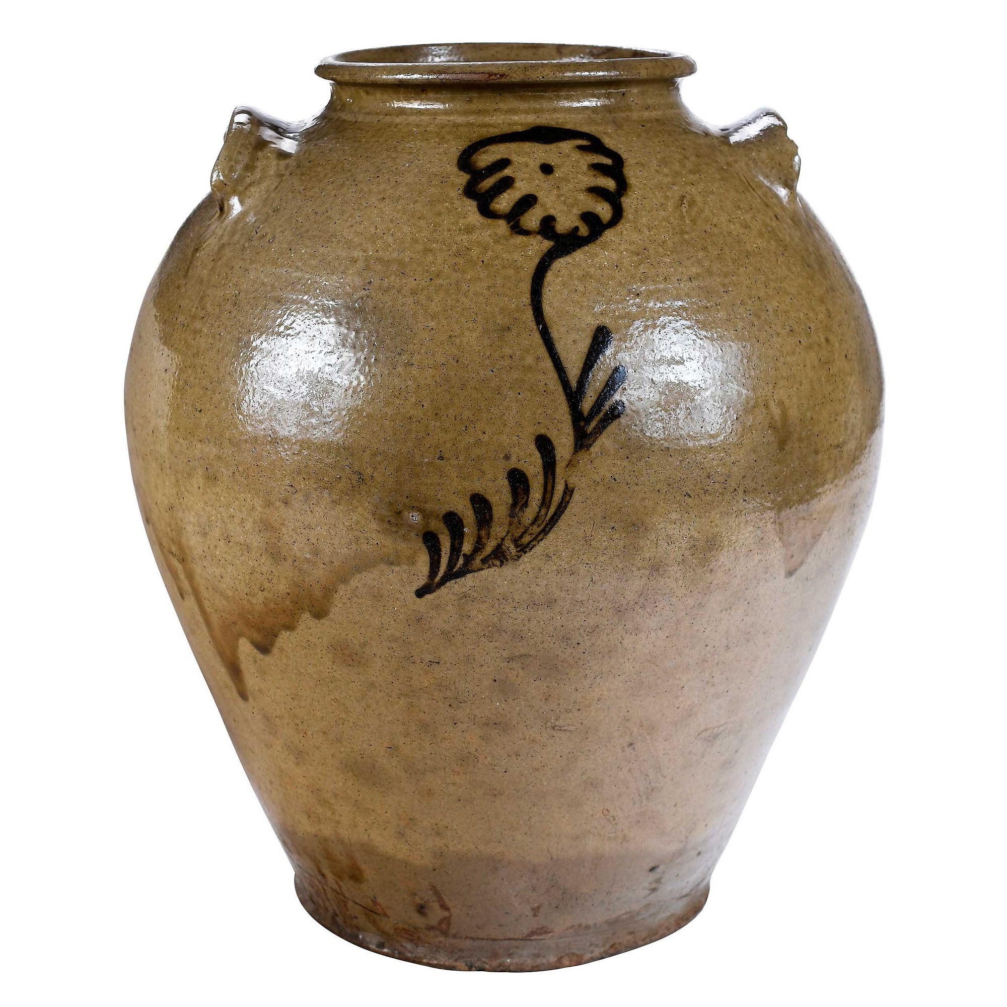 Thomas Chandler Attributed Edgefield SC Decorated Stoneware Jar