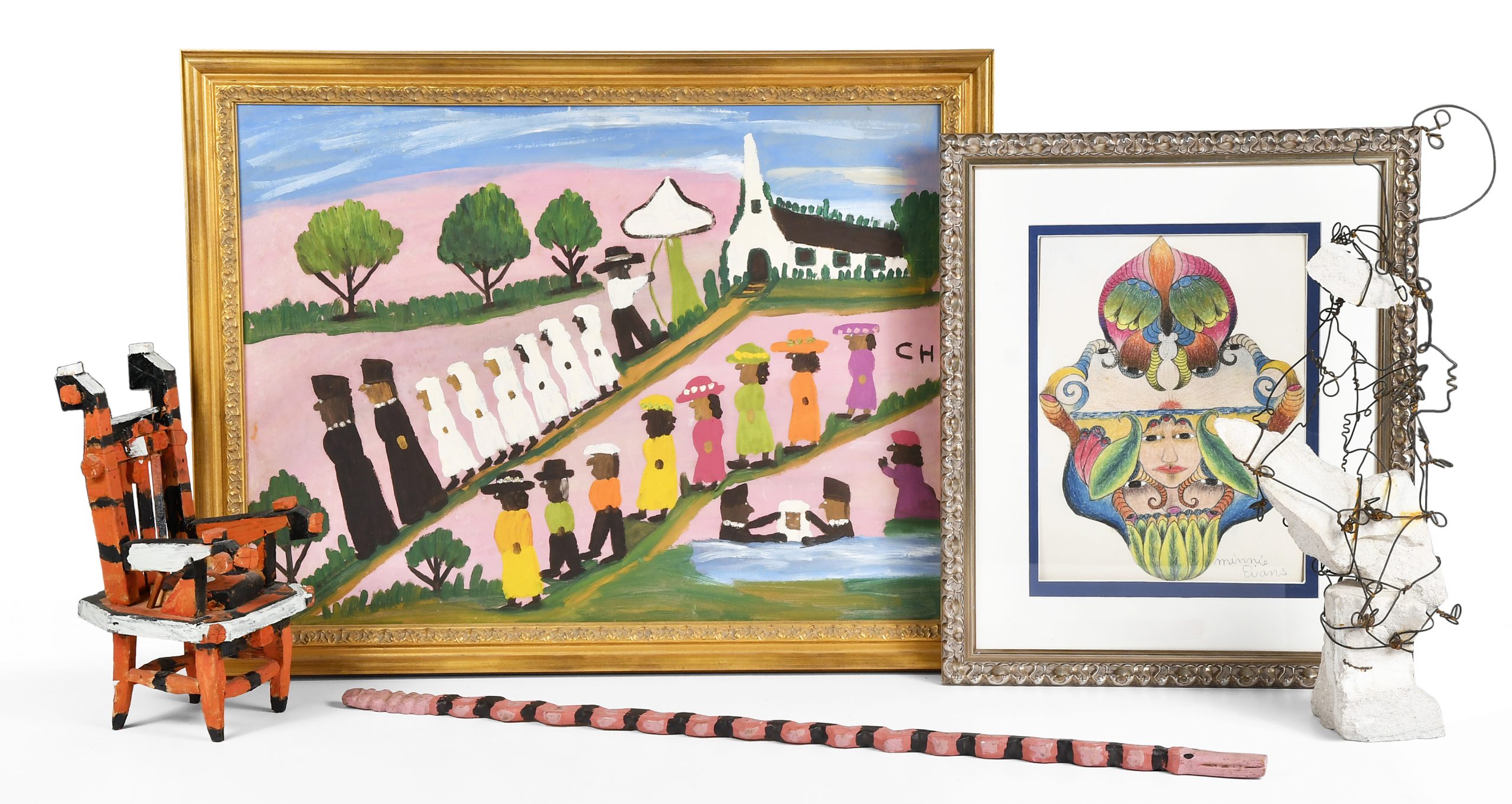 Rolman-Smith examining the North Carolina Executive Mansion Chandelier<br />
